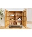 Invicta Interior Massief Highboard SNAKE 120cm Bruin Zwart Mango Hout Slang Ontwerp met Uitgebreide 3D Gravures - 45634
