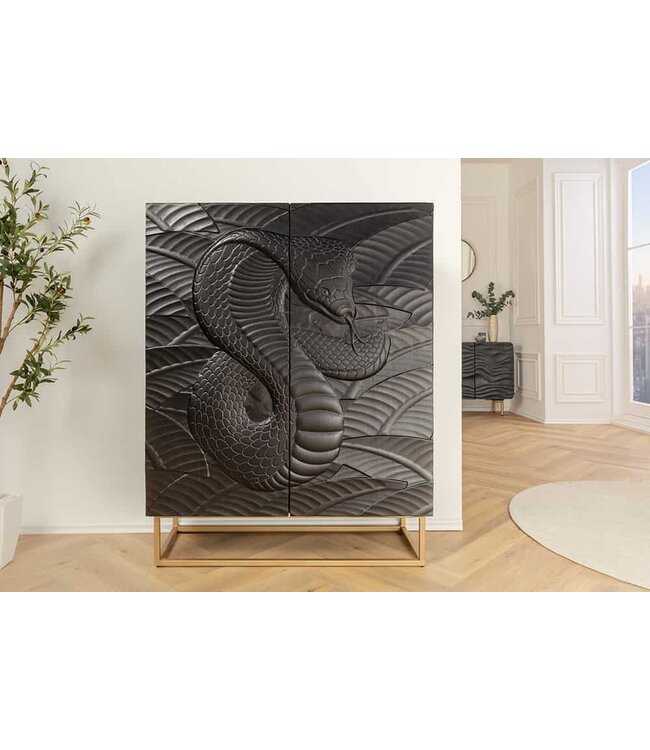 Invicta Interior Highboard SNAKE 120cm black mango wood - 45633