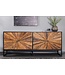 Invicta Interior Massief dressoir BARRACUDA 180cm bruin mangohout met teakhouten front zwart metaal - 44987