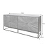 Invicta Interior Massief dressoir BARRACUDA 180cm bruin mangohout met teakhouten front zwart metaal - 44987
