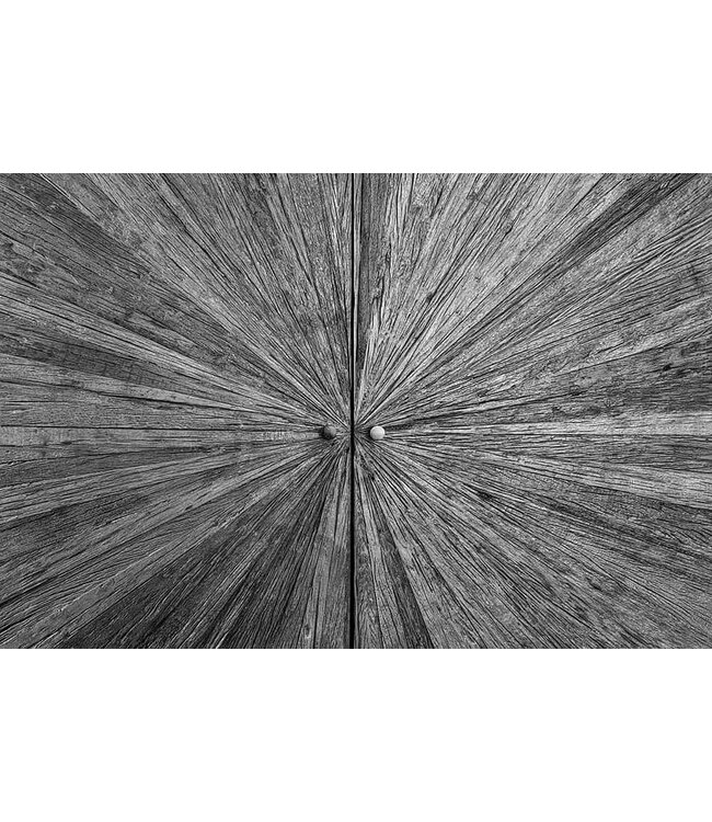 Invicta Interior Massief dressoir BARRACUDA 120cm Grijs Mangohout met Teakhouten Voorkant Zwart Metaal - 44988