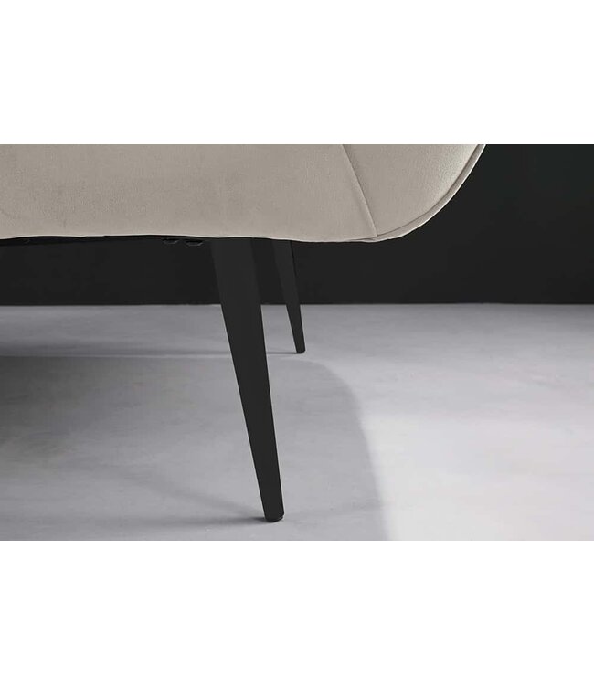 Invicta Interior Design 2-zitsbank NOBLESSE 165 cm champagne fluweel zwart metalen poten lente kern - 44537