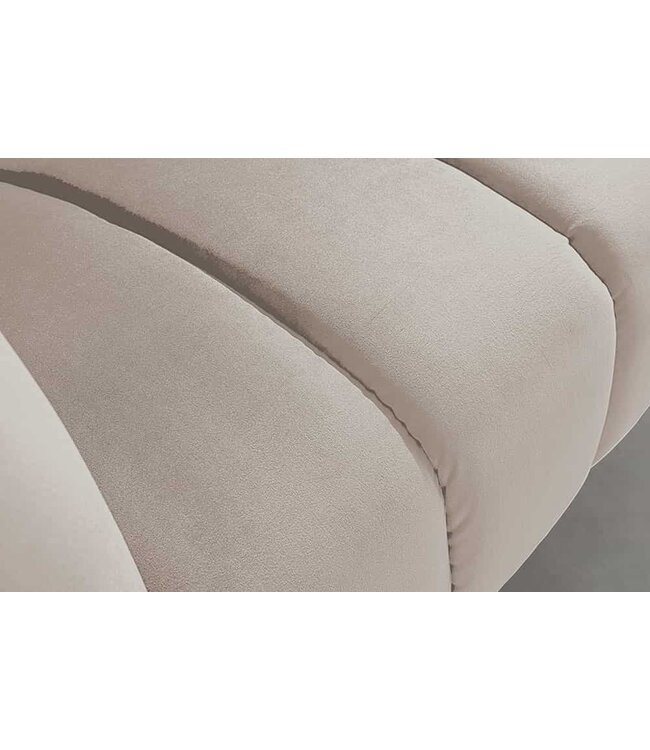 Invicta Interior Design 2-zitsbank NOBLESSE 165 cm champagne fluweel zwart metalen poten lente kern - 44537