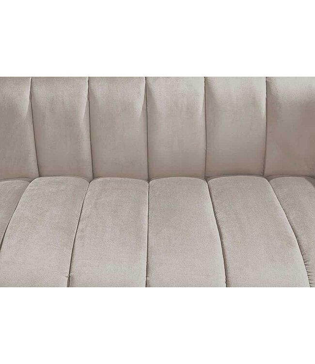 Invicta Interior Design 2-zitsbank NOBLESSE 165 cm champagne fluweel zwart metalen poten lente kern - 44537