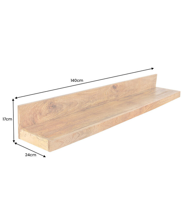 Invicta Interior Wandplank MAKASSAR 140cm naturel mango hout - 44743