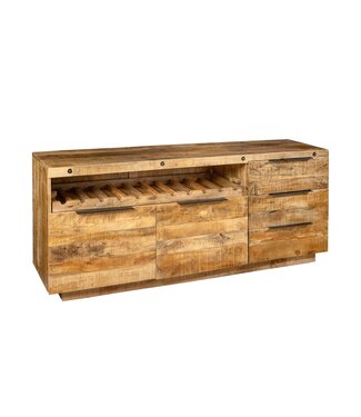 Invicta Interior Dessoir ijzer CRAFT 175cm mango hout wine shelf - 44184