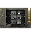 Invicta Interior Massief houten highboard MOUNTAIN SOUL 120cm grijsgroen gemarmerd steenfineer acacia - 44340