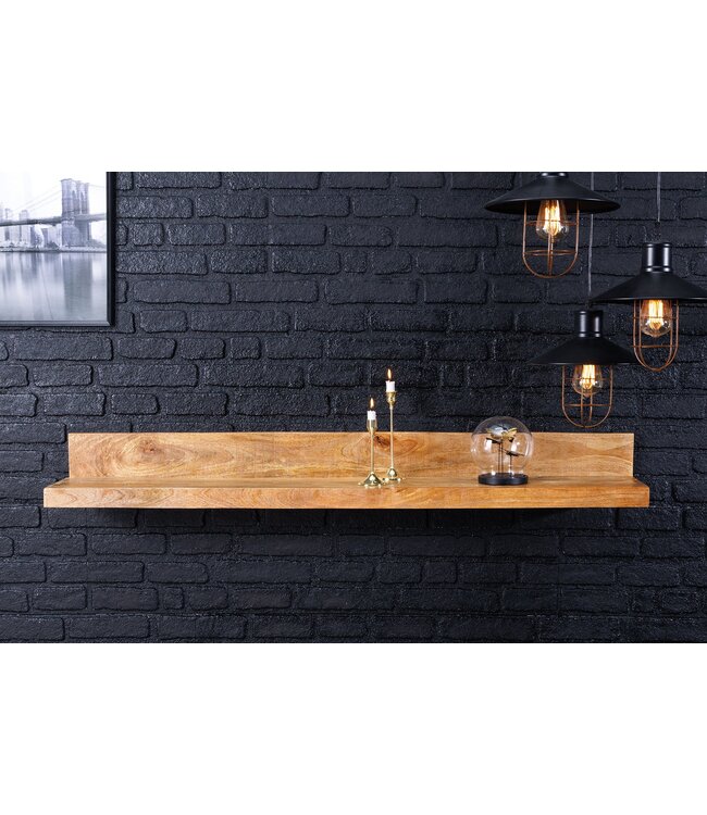 Invicta Interior Massieve wandplank MAKASSAR 110 cm naturel mangohout handgemaakt - 44742