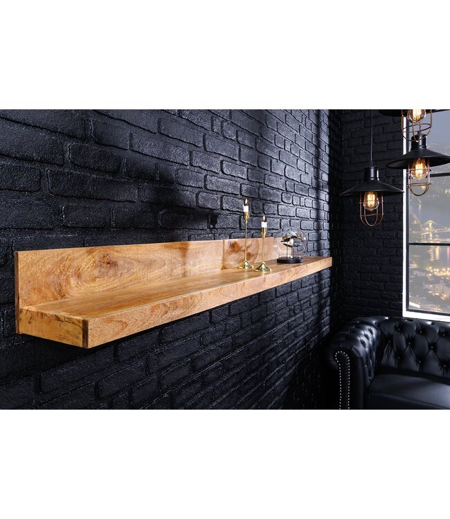 Invicta Interior Massieve wandplank MAKASSAR 110 cm naturel mangohout handgemaakt - 44742