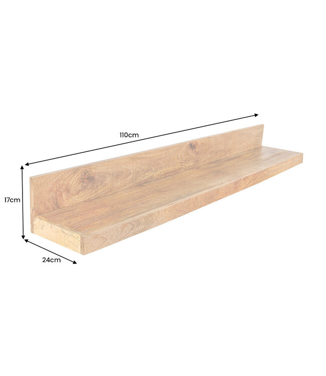 Invicta Interior Massieve wandplank MAKASSAR 110 cm naturel mangohout handgemaakt - 44742