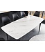 Invicta Interior Eettafel MILANO 180 cm wit marmer keramiek zwart metalen frame - 44766