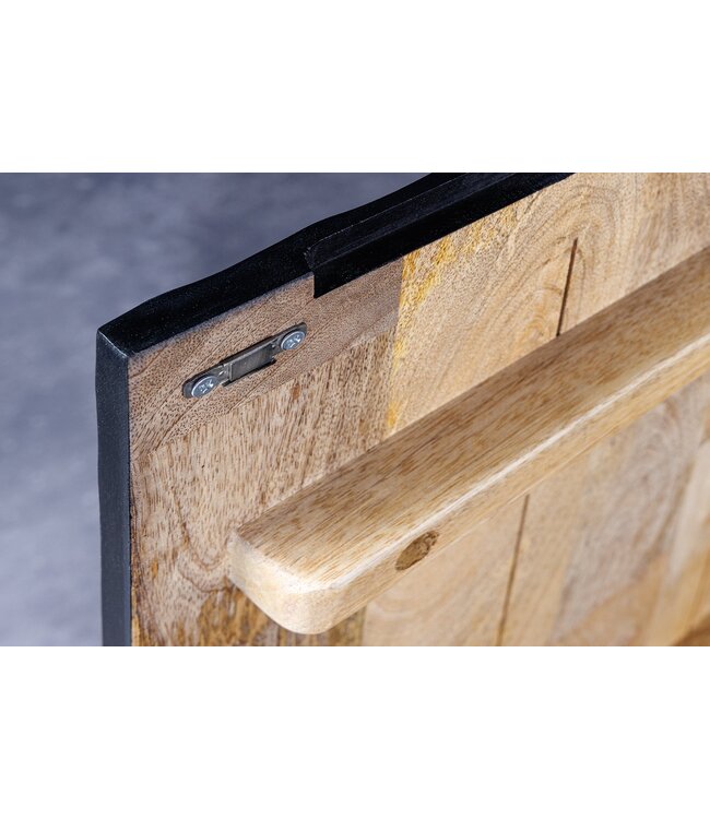 Invicta Interior Solid TV Lowboard SCORPION 200cm Zwart Hangend Mango Hout 3D Design - 44526