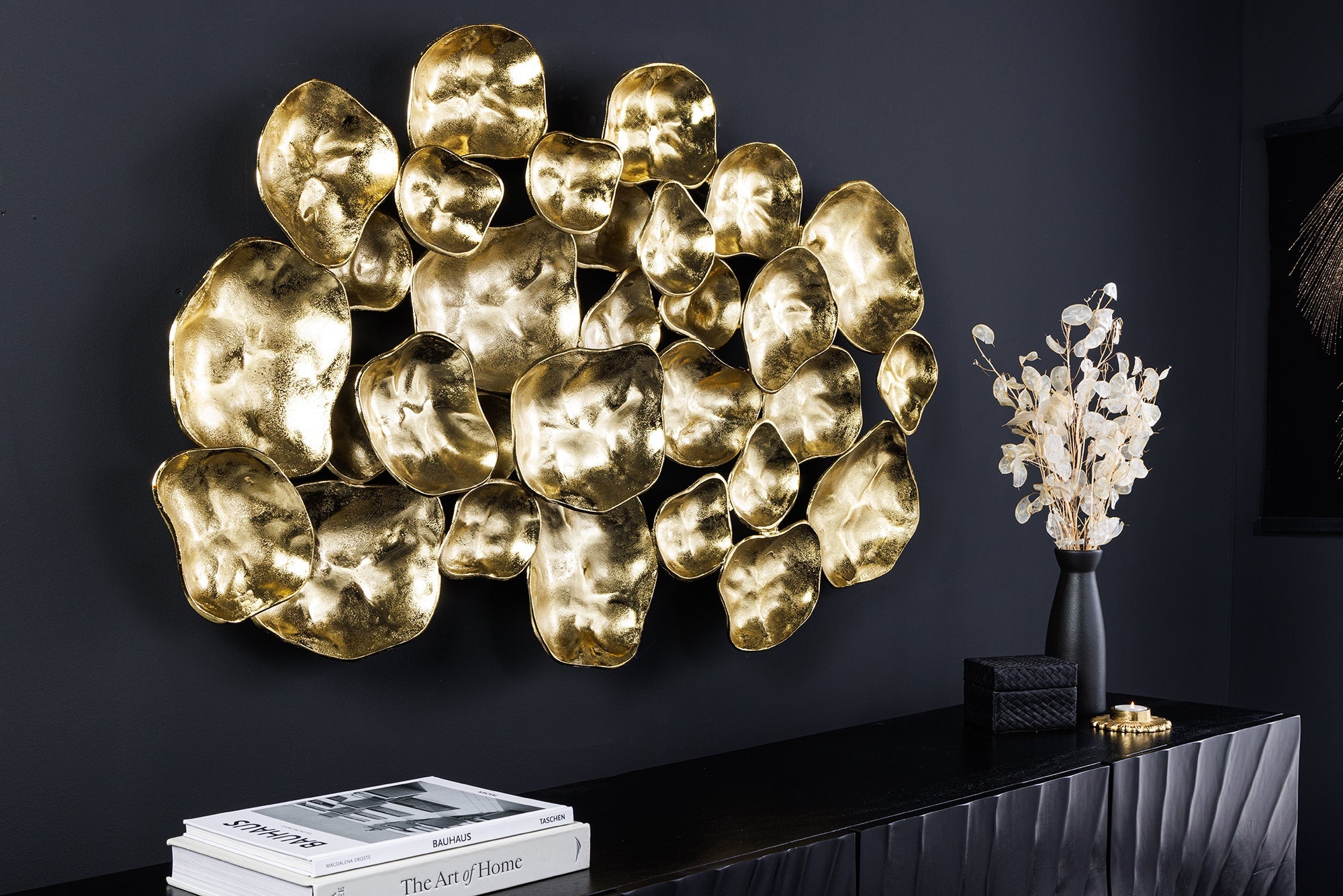 Moderne wanddecoratie VARIATION 105cm goud metaal handgemaakt - 43823 afbeelding