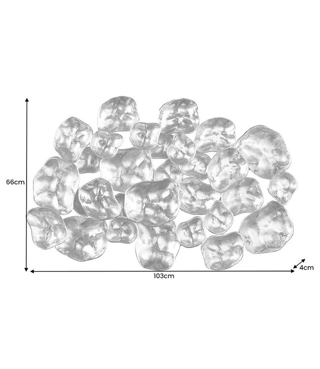 Invicta Interior Moderne wanddecoratie VARIATION 105cm zilver metaal handgemaakt - 43822