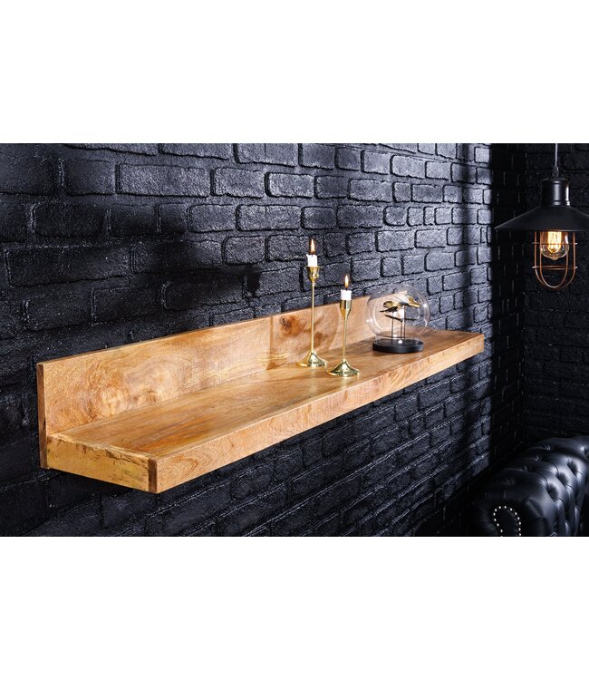 Invicta Interior Massieve wandplank MAKASSAR 80cm naturel mangohout handgemaakt - 44741