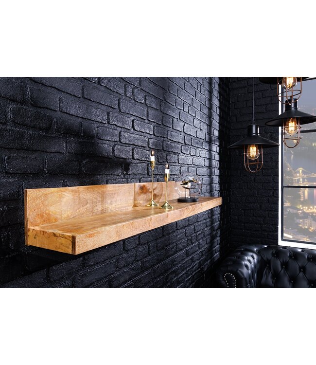 Invicta Interior Massieve wandplank MAKASSAR 80cm naturel mangohout handgemaakt - 44741