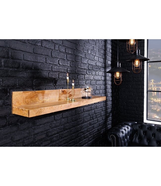 Invicta Interior Massieve wandplank MAKASSAR 80cm naturel mangohout handgemaakt - 44741