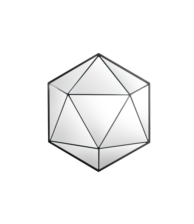 Invicta Interior Design spiegel DIAMOND 65cm zwart metaal handgemaakt - 43824