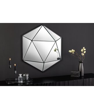 Invicta Interior Design spiegel DIAMOND 65cm zwart metaal handgemaakt - 43824