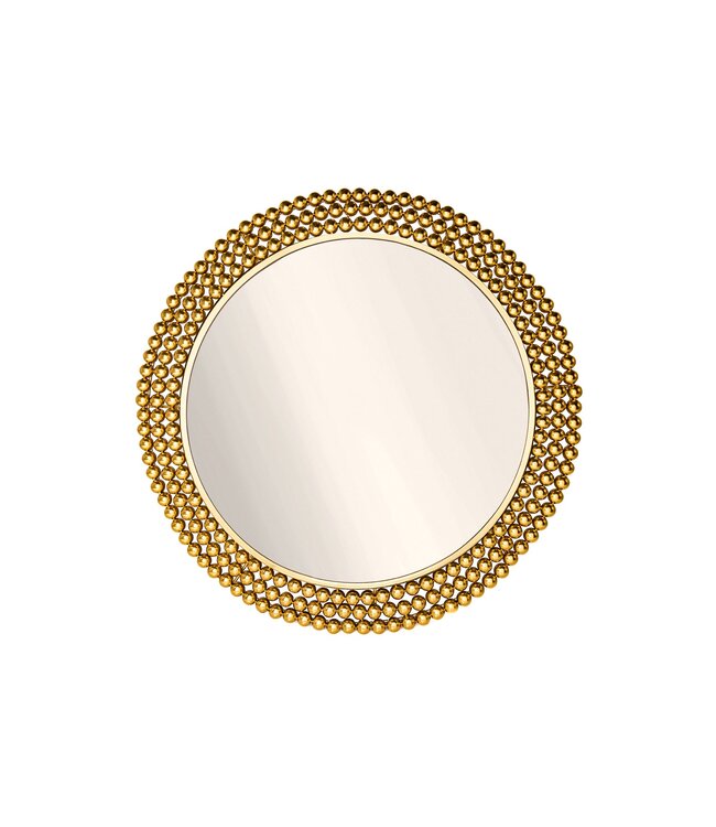 Invicta Interior Ronde wandspiegel PEARLS 75cm goud metaal - 43821