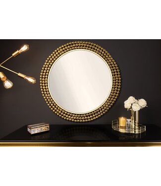 Invicta Interior Ronde wandspiegel PEARLS 75cm goud metaal - 43821