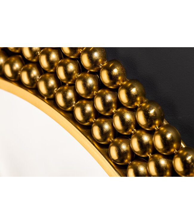 Invicta Interior Ronde wandspiegel PEARLS 75cm goud metaal - 43821