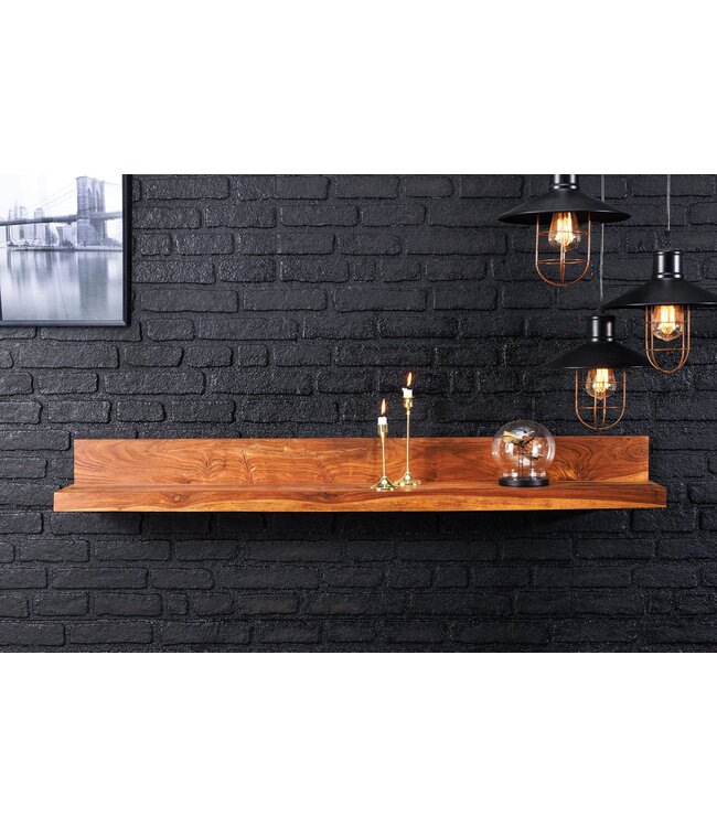 Invicta Interior Massieve wandplank MAKASSAR 140cm bruin sheeshamhout afwerking - 44746