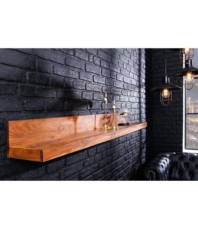 Invicta Interior Massieve wandplank MAKASSAR 140cm bruin sheeshamhout afwerking - 44746