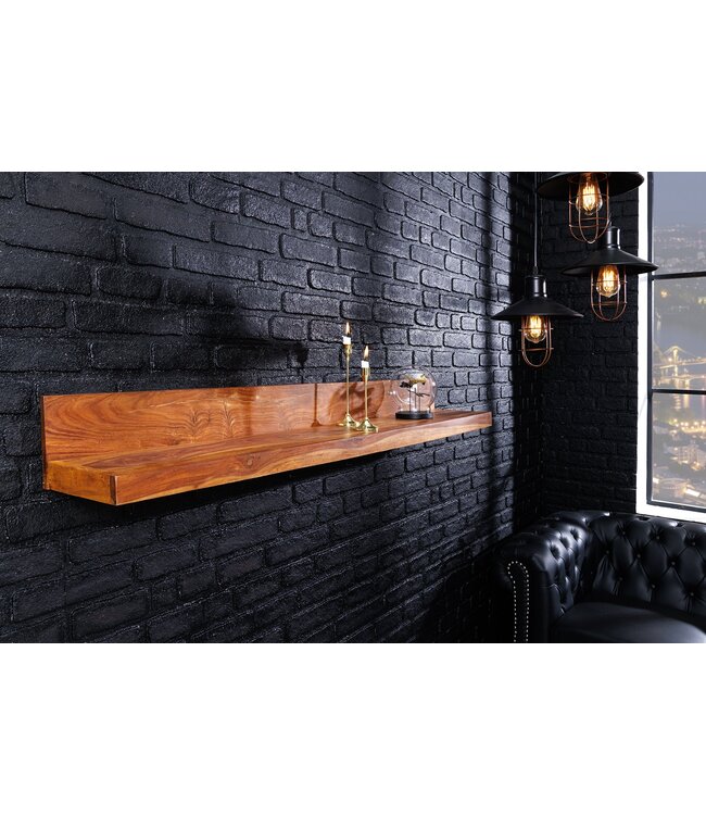 Invicta Interior Massieve wandplank MAKASSAR 140cm bruin sheeshamhout afwerking - 44746