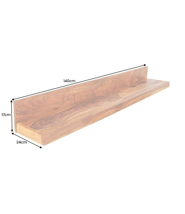 Invicta Interior Massieve wandplank MAKASSAR 140cm bruin sheeshamhout afwerking - 44746