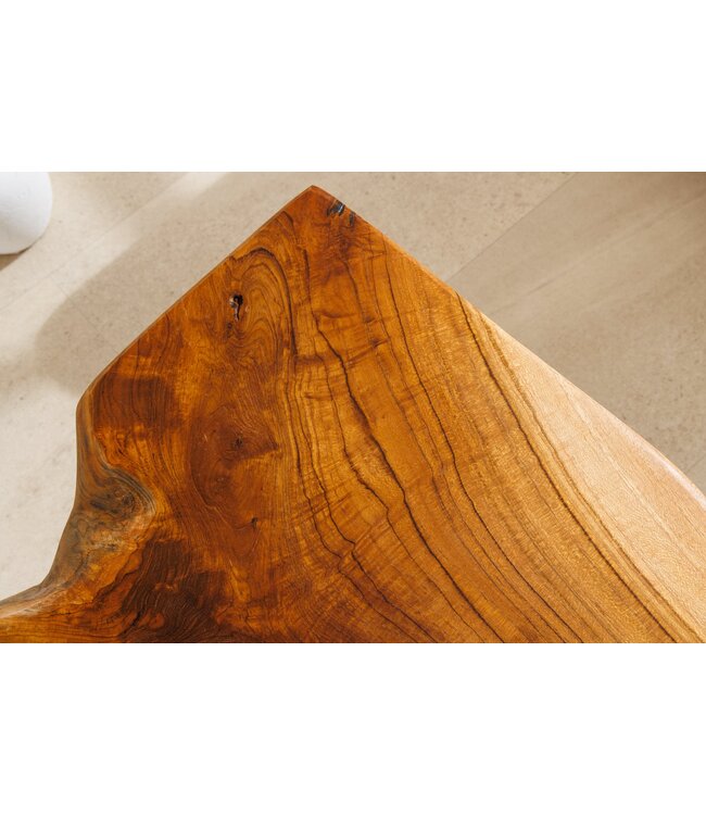 Invicta Interior Massief houten bank ROOT 100cm bruin naturel teakhouten boomstam - 44706