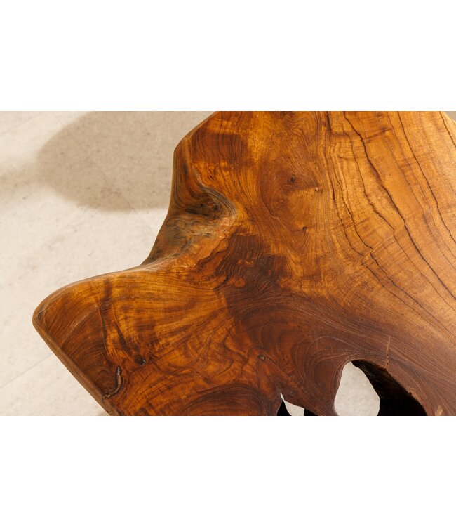 Invicta Interior Massief houten bank ROOT 100cm bruin naturel teakhouten boomstam - 44706