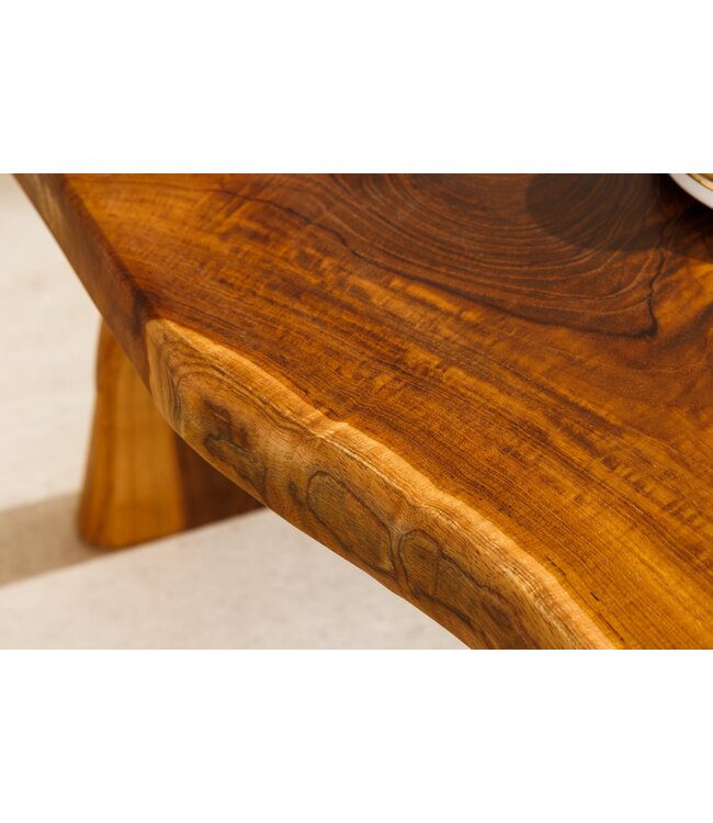 Invicta Interior Massief houten bank ROOT 100cm bruin naturel teakhouten boomstam - 44706