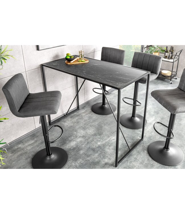 Invicta Interior Moderne bartafel SLIM LINE 120 cm grafiet metalen bartafel - 44736