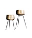 Invicta Interior Set van 2 Bloempot FLOWERS 65cm messing goud zwart gehamerd design - 44860