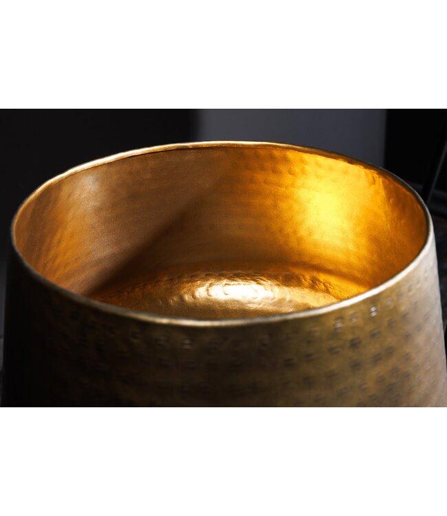 Invicta Interior Set van 2 Bloempot FLOWERS 65cm messing goud zwart gehamerd design - 44860