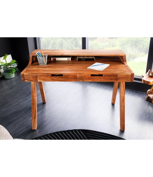 Invicta Interior Massieve secretaresse MONSOON 100cm natuurlijk acaciahouten bureau - 44447