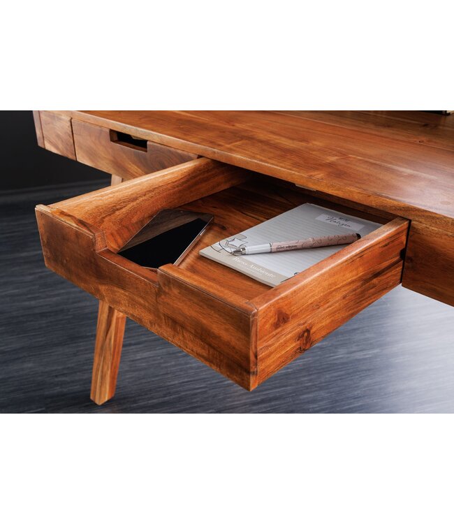 Invicta Interior Massieve secretaresse MONSOON 100cm natuurlijk acaciahouten bureau - 44447