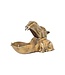 Invicta Interior Handgemaakte Decoratieve Schaal HIPPO 30cm messing goud metaal aluminium - 44883