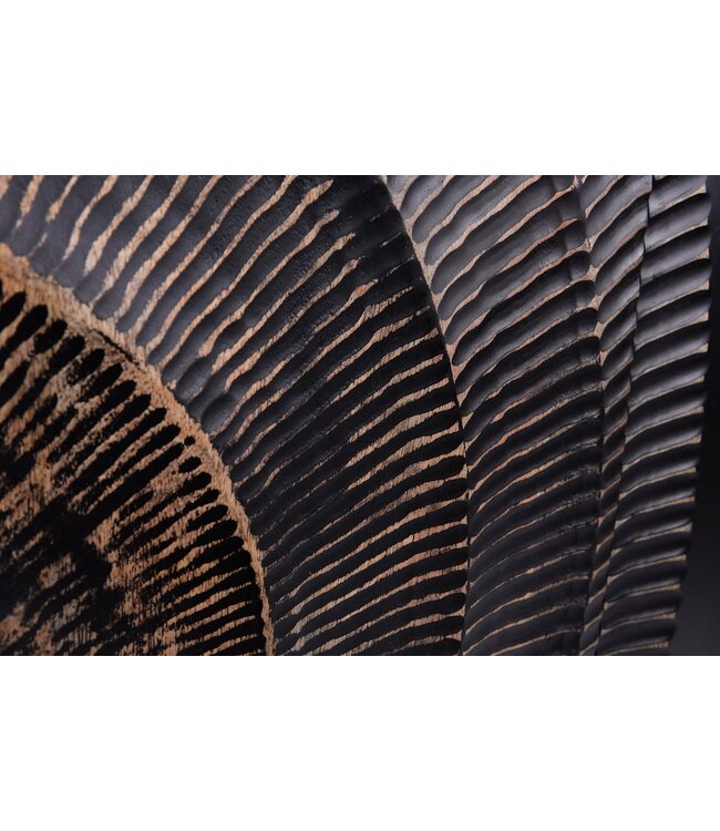 Invicta Interior Hangend dressoir GOLDEN SUNSET 180cm zwart met 3D houtsnijwerk goud massief mango hout handgemaakt - 44525