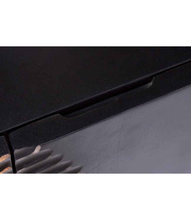 Invicta Interior Hangend dressoir GOLDEN SUNSET 180cm zwart met 3D houtsnijwerk goud massief mango hout handgemaakt - 44525