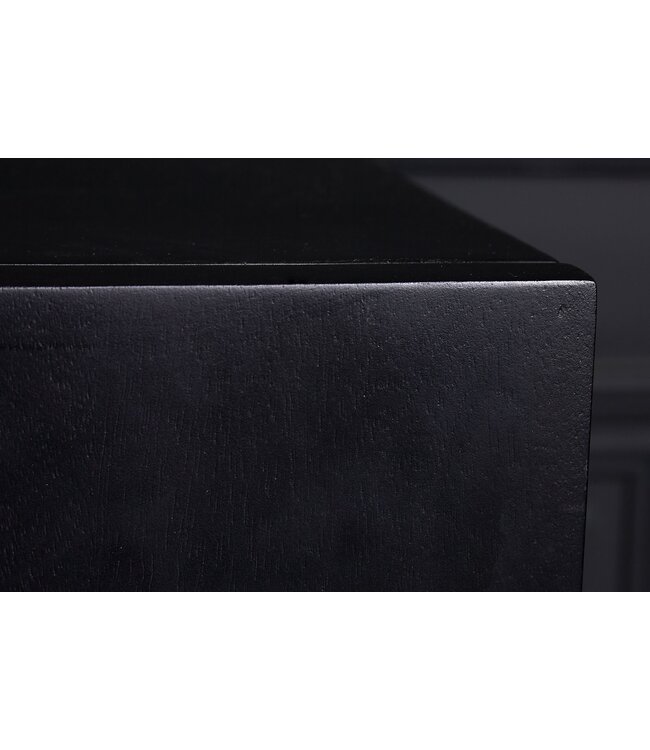 Invicta Interior Hangend dressoir GOLDEN SUNSET 180cm zwart met 3D houtsnijwerk goud massief mango hout handgemaakt - 44525