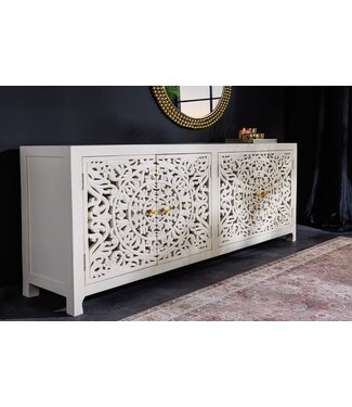 Invicta Interior Massief dressoir MARRAKECH 170cm wit mangohout met decoratie handgemaakt - 43852