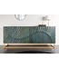 Invicta Interior Massief dressoir SCORPION 180cm turquoise mangohout goud metaal 3D houtsnijwerk - 45644