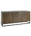 Invicta Interior Massief dressoir SNAKE 160cm bruin mangohout met 3D houtsnijwerk zwart slangendessin - 44656