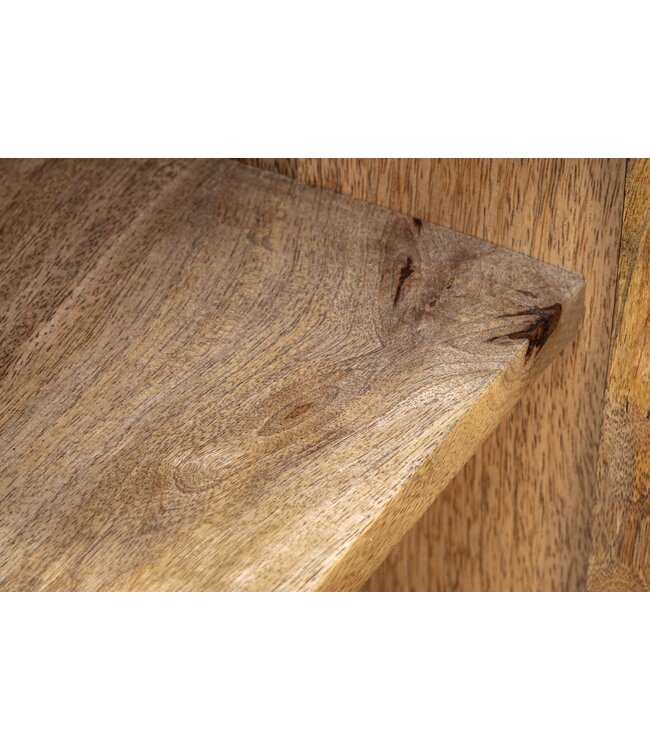 Invicta Interior Massief dressoir SNAKE 160cm bruin mangohout met 3D houtsnijwerk zwart slangendessin - 44656