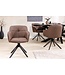 Invicta Interior Draaibare Design Stoel EUPHORIA Bruin Echt Leer Zwart Metalen Frame met Armleuning - 45861