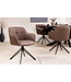 Invicta Interior Draaibare Design Stoel EUPHORIA Bruin Echt Leer Zwart Metalen Frame met Armleuning - 45861