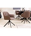 Invicta Interior Draaibare Design Stoel EUPHORIA Bruin Echt Leer Zwart Metalen Frame met Armleuning - 45861