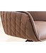 Invicta Interior Draaibare Design Stoel EUPHORIA Bruin Echt Leer Zwart Metalen Frame met Armleuning - 45861